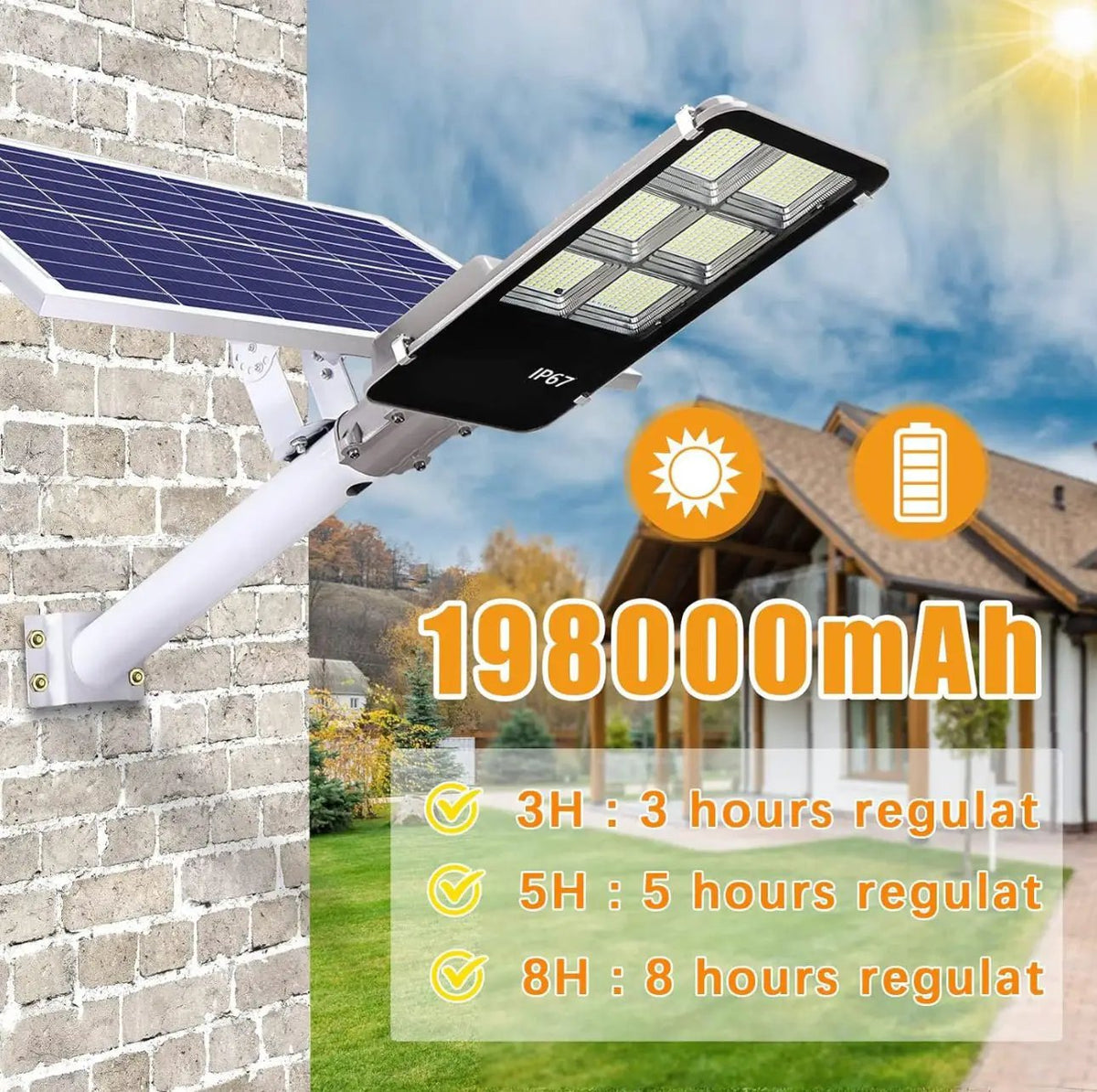 8800 Watt Solar Street Lights, with Remote Control 105000LM LED Dusk to Dawn Solar Light 6500K Super Bright Solar Flood Light by Outdoor Solar Outlet