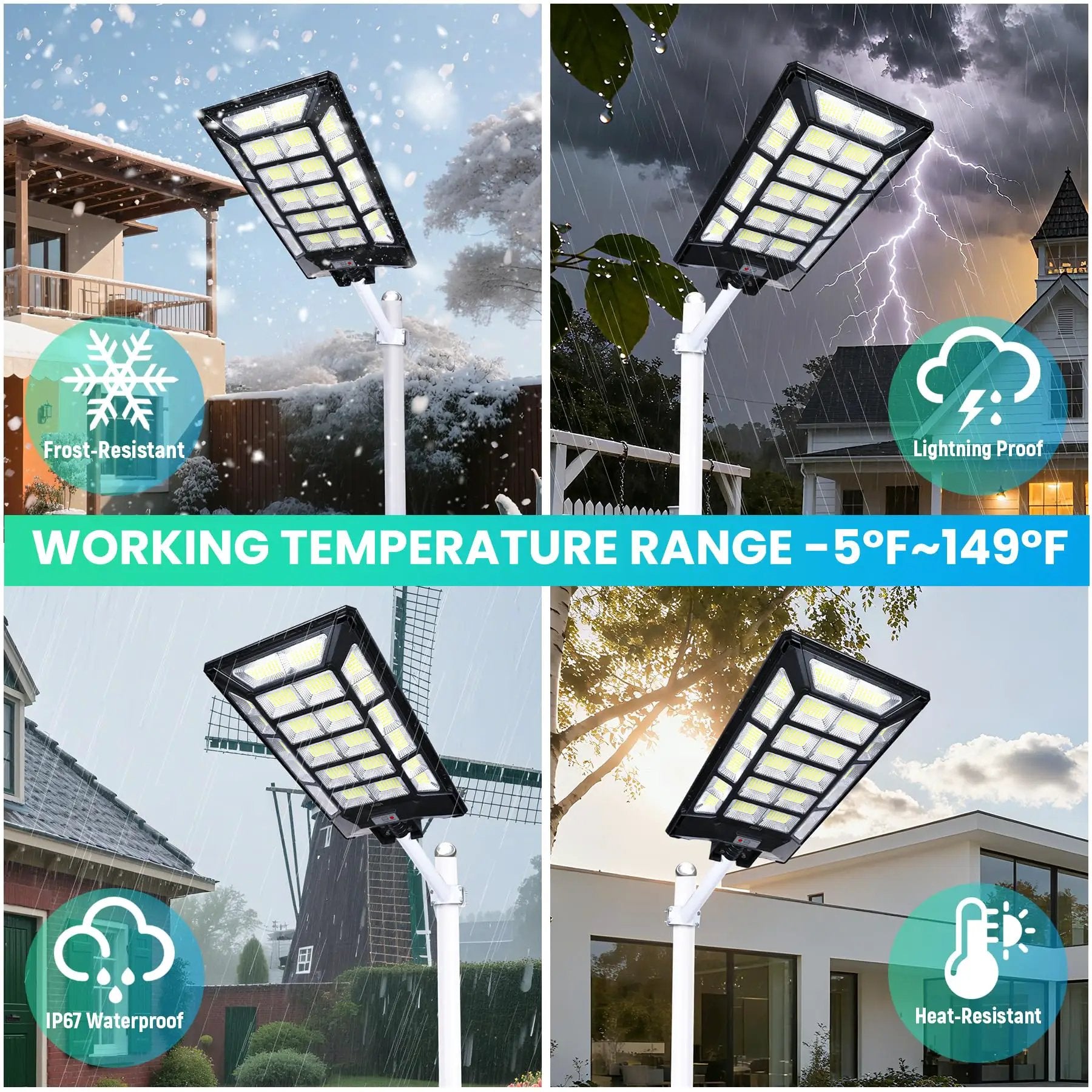 8800W Solar Street Lights Outdoor Waterproof 6500K Dusk to Dawn 180000 Lumen Motion Sensor Super Bright Solar Parking Lot Light by Outdoor Solar Outlet