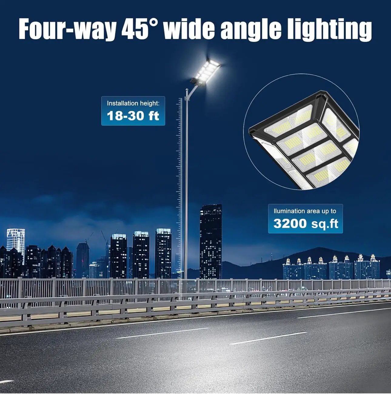 8800W Solar Street Lights Outdoor Waterproof 6500K Dusk to Dawn 180000 Lumen Motion Sensor Super Bright Solar Parking Lot Light by Outdoor Solar Outlet