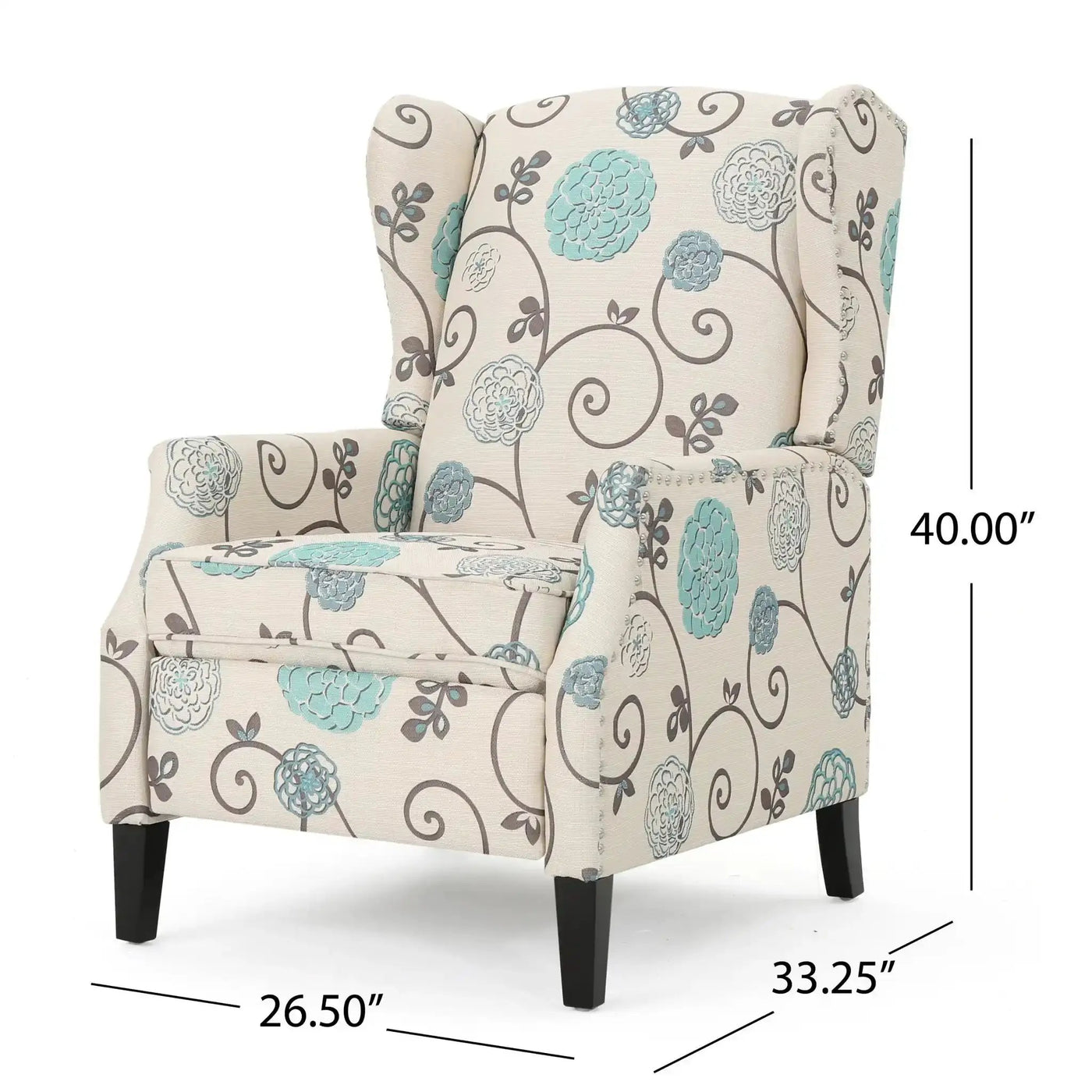 Westeros Wing Back Fabric Upholstered Recliner by HouseOfZazla