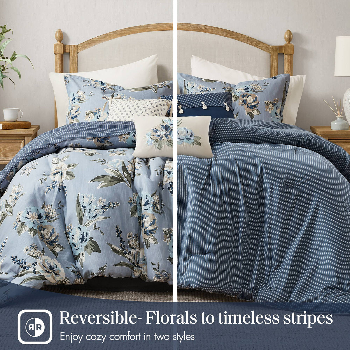 7PCS Cal King Vintage Floral Comforter Set, photo 8 of 10