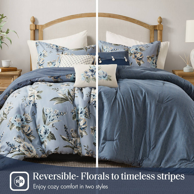 7PCS Cal King Vintage Floral Comforter Set, photo 8 of 10