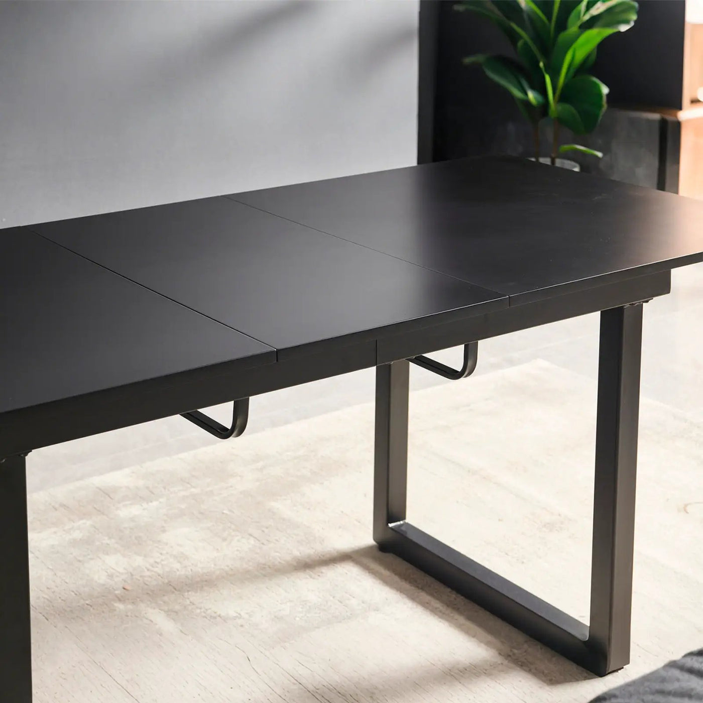 Square Extendable Dining Table With Metal Leg, Modern Space Saving Kitchen Table For Living Room by HouseOfZazla