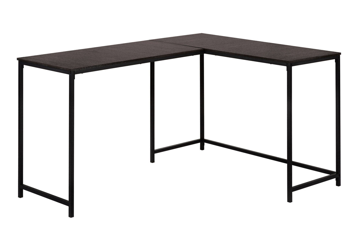 L-Shaped Corner Computer Desk with Marble Look - Light or Dark Brown