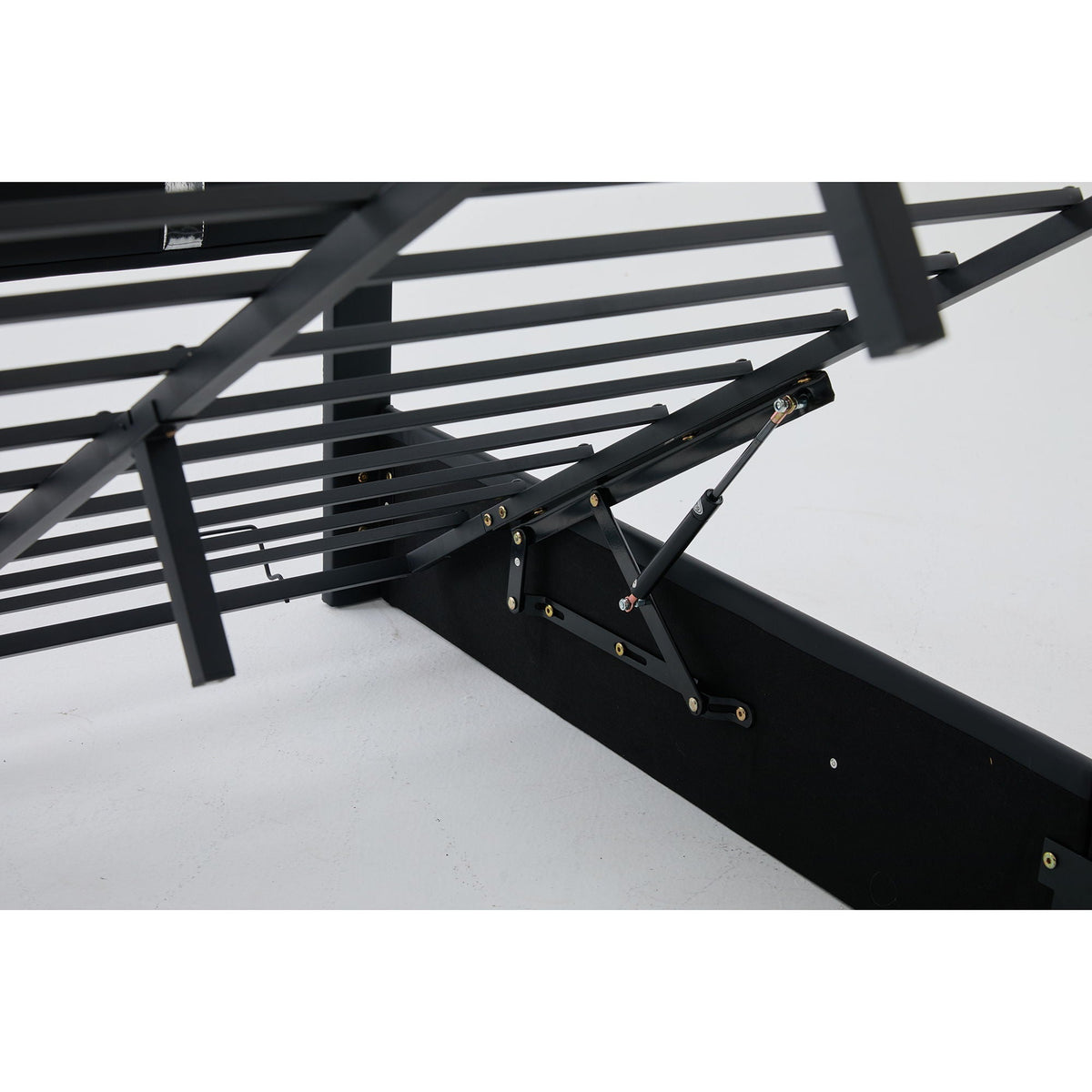 Upholstered Platform Bed Frame with Adjustable LED Headboard and Storage - Black or White, photo 15 of 28