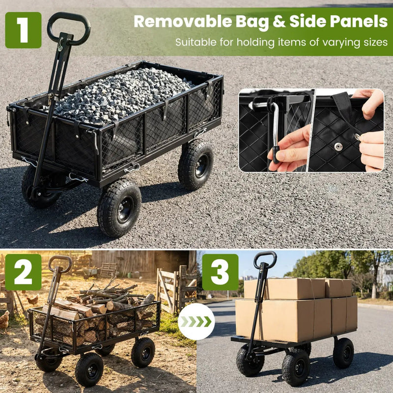 880 lbs Utility Wagon Flatbed with Removable Oxford Cloth Liner by DirectDeals