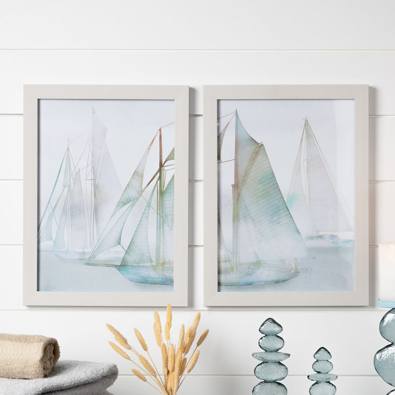 Framed Watercolor Sailboat Print (Set of 2), photo 2 of 3