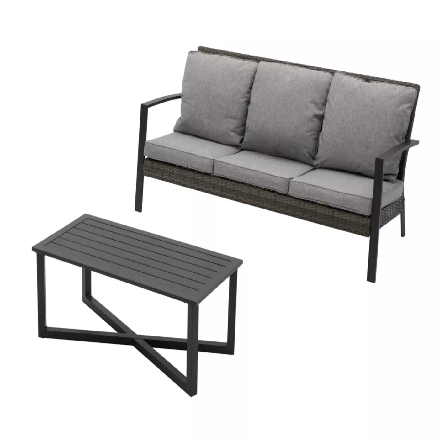 2 Piece Patio Set With Cushions & Coffee Table by HouseOfZazla