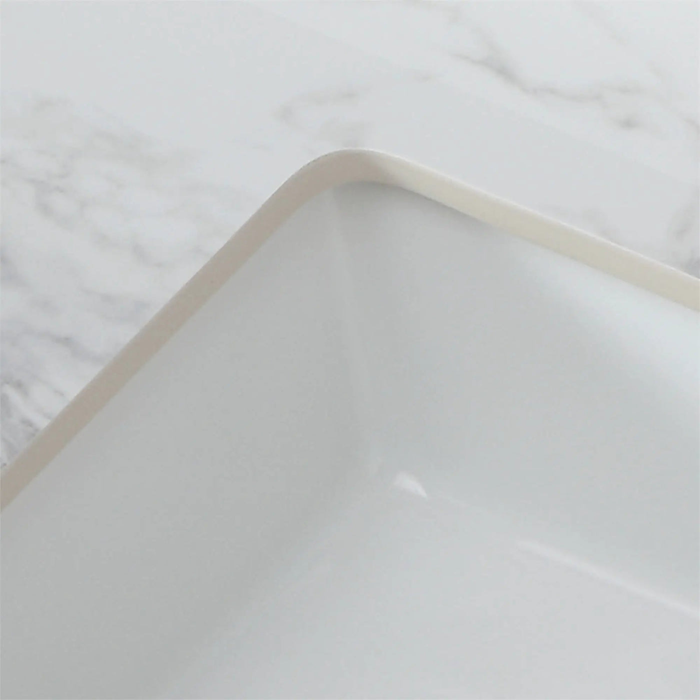 Elegant Bathroom Vanity Top With Rectangular Ceramic Sink And Backsplash by HouseOfZazla