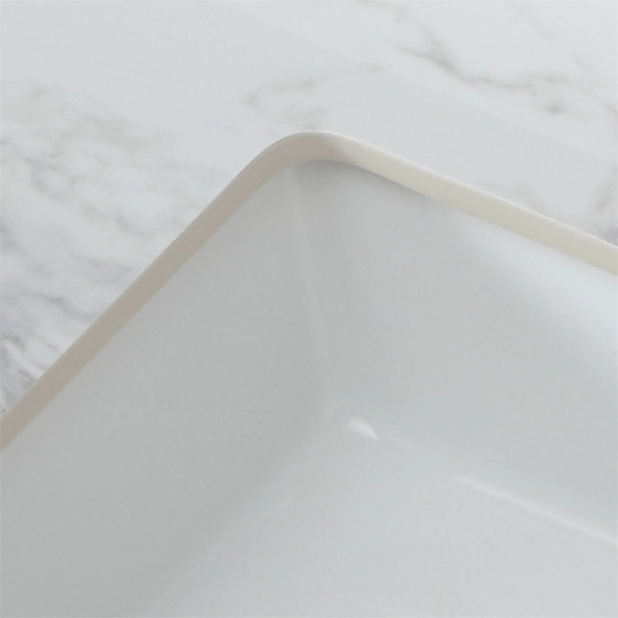 Elegant Bathroom Vanity Top With Rectangular Ceramic Sink And Backsplash by HouseOfZazla