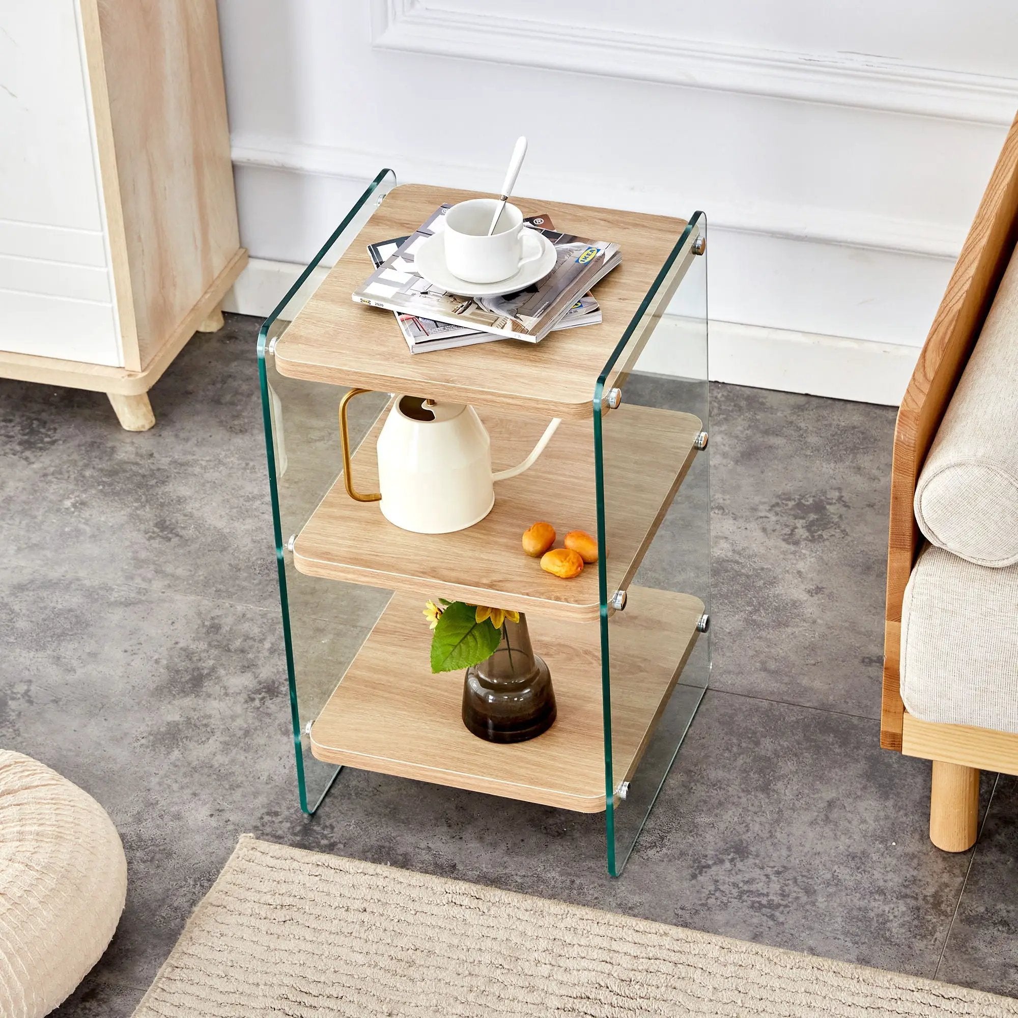 Modern 3 Layer Bedside Cabinet With Storage Function by HouseOfZazla