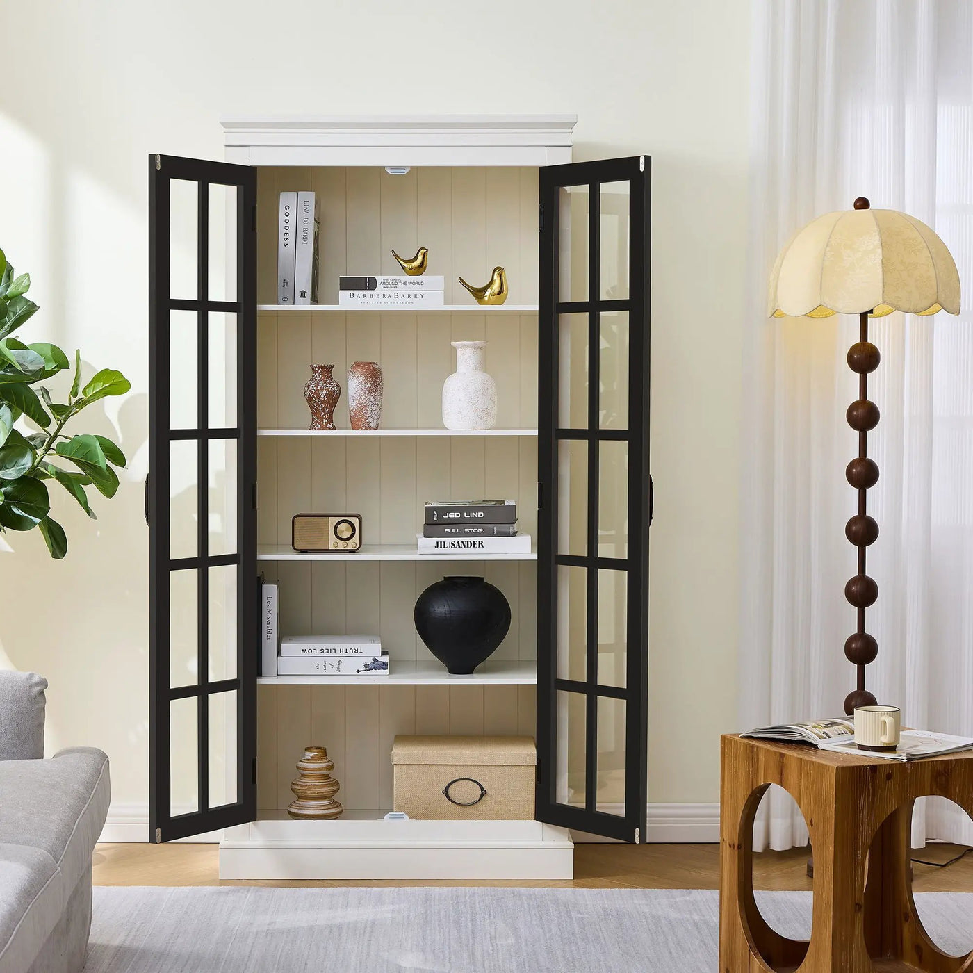 Rustic Style Display Cabinet With Glass Doors For Collectibles by HouseOfZazla