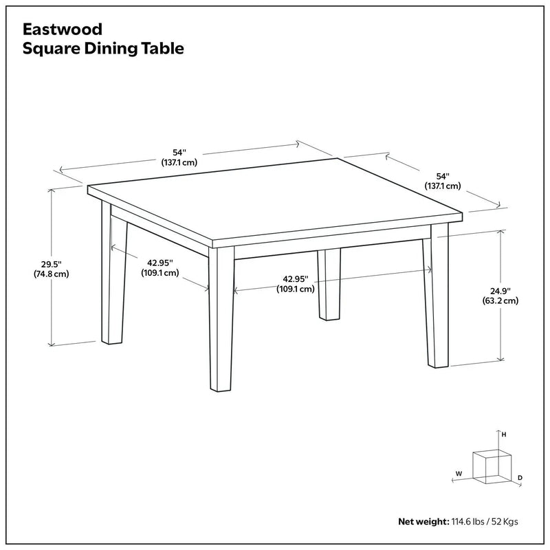 Eastwood - Square Dining Table - Java Brown by Unique Piece Furniture