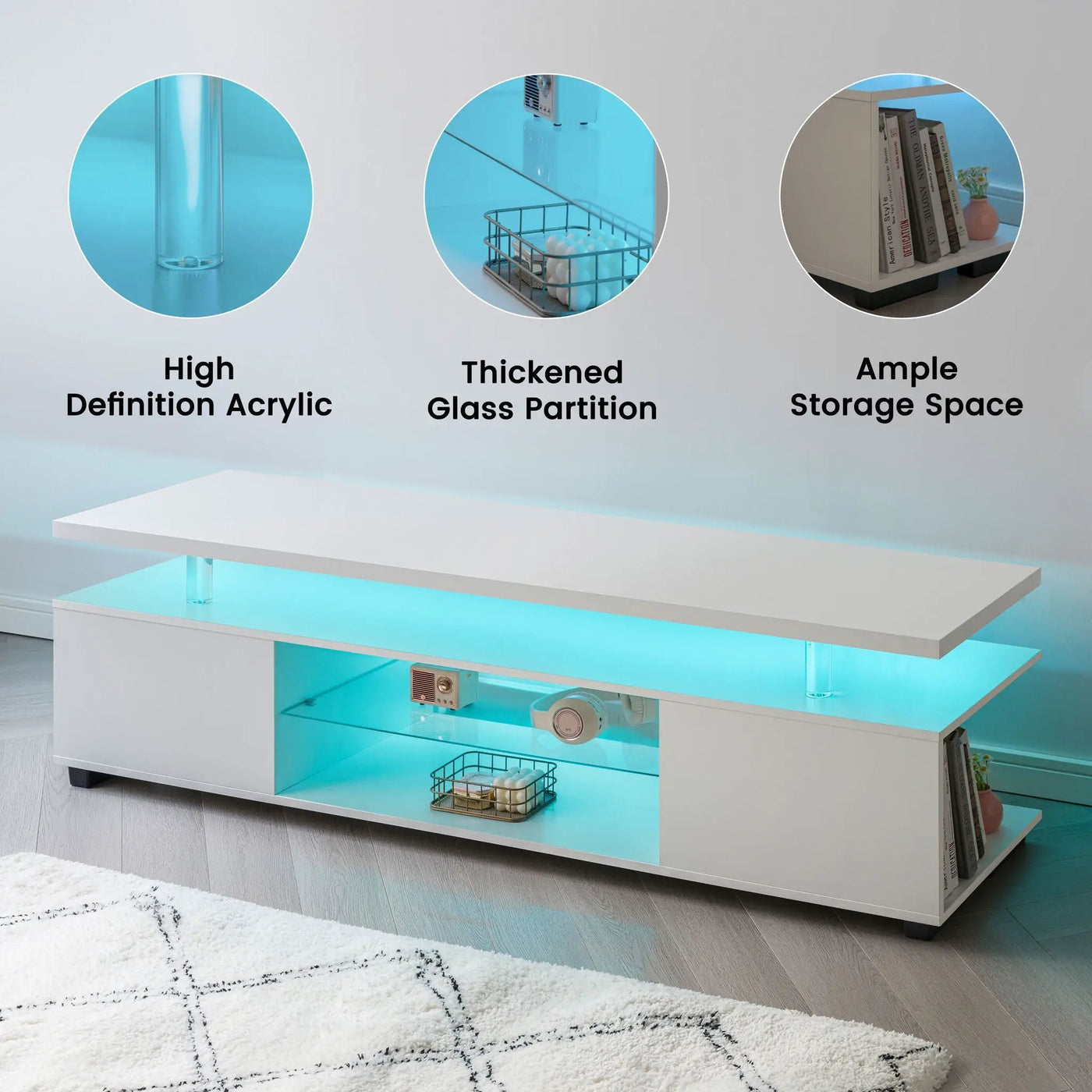 TV Stant With LED And Large Side Cabinet by HouseOfZazla