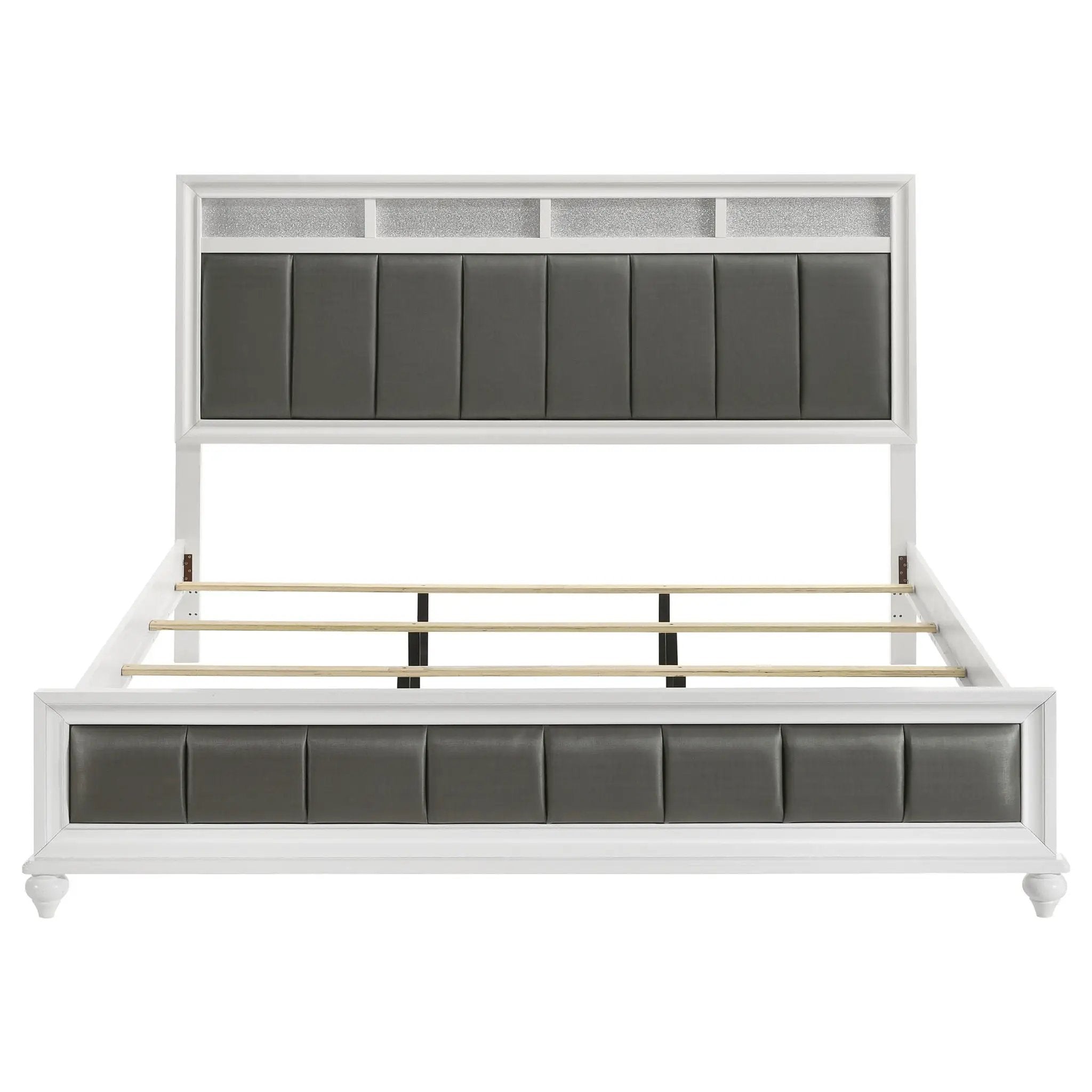 Barzini Wood Eastern King Panel Bed White by Unique Piece Furniture