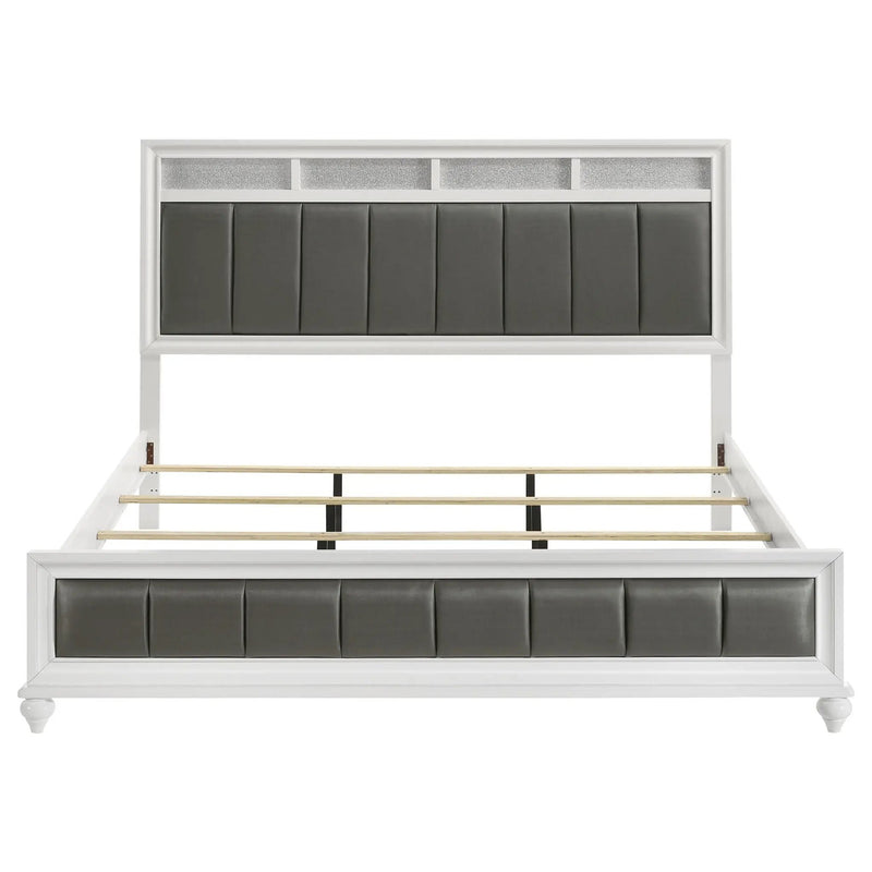 Barzini Wood Eastern King Panel Bed White by Unique Piece Furniture