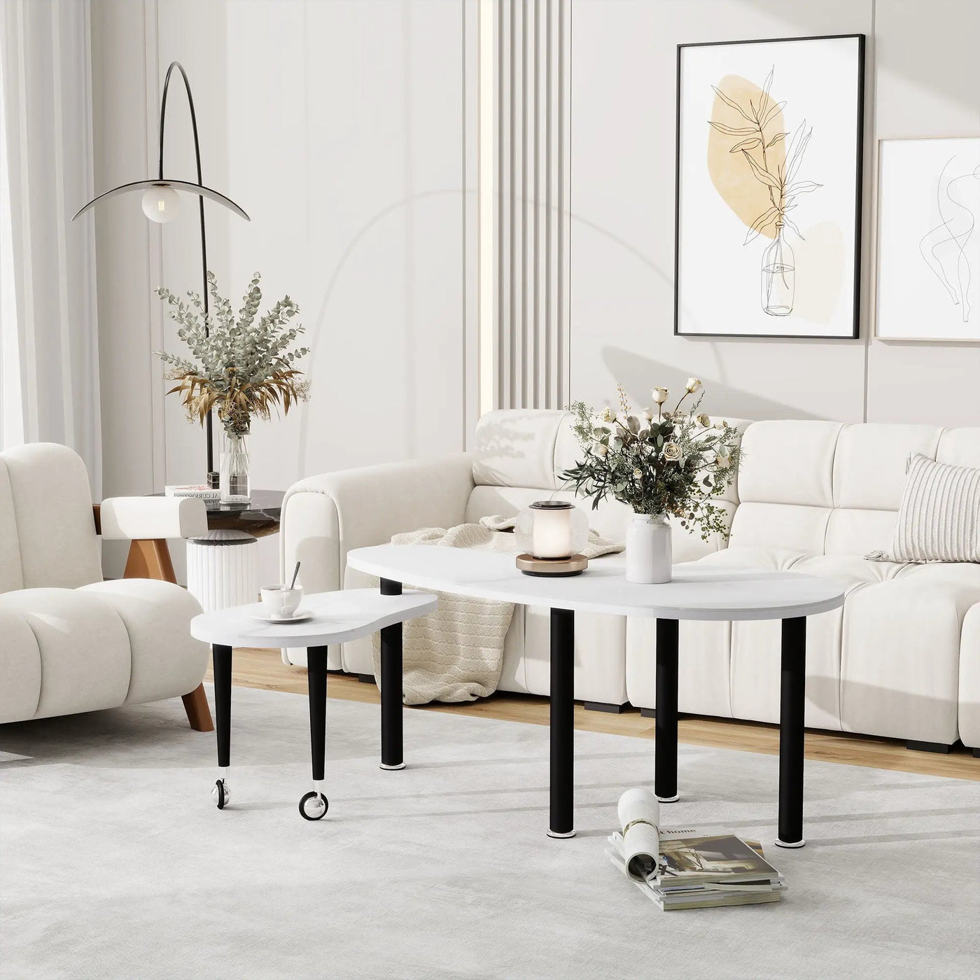 Rotatable Cocktail Table With Solid Legs, 360 Degree Rotating by HouseOfZazla