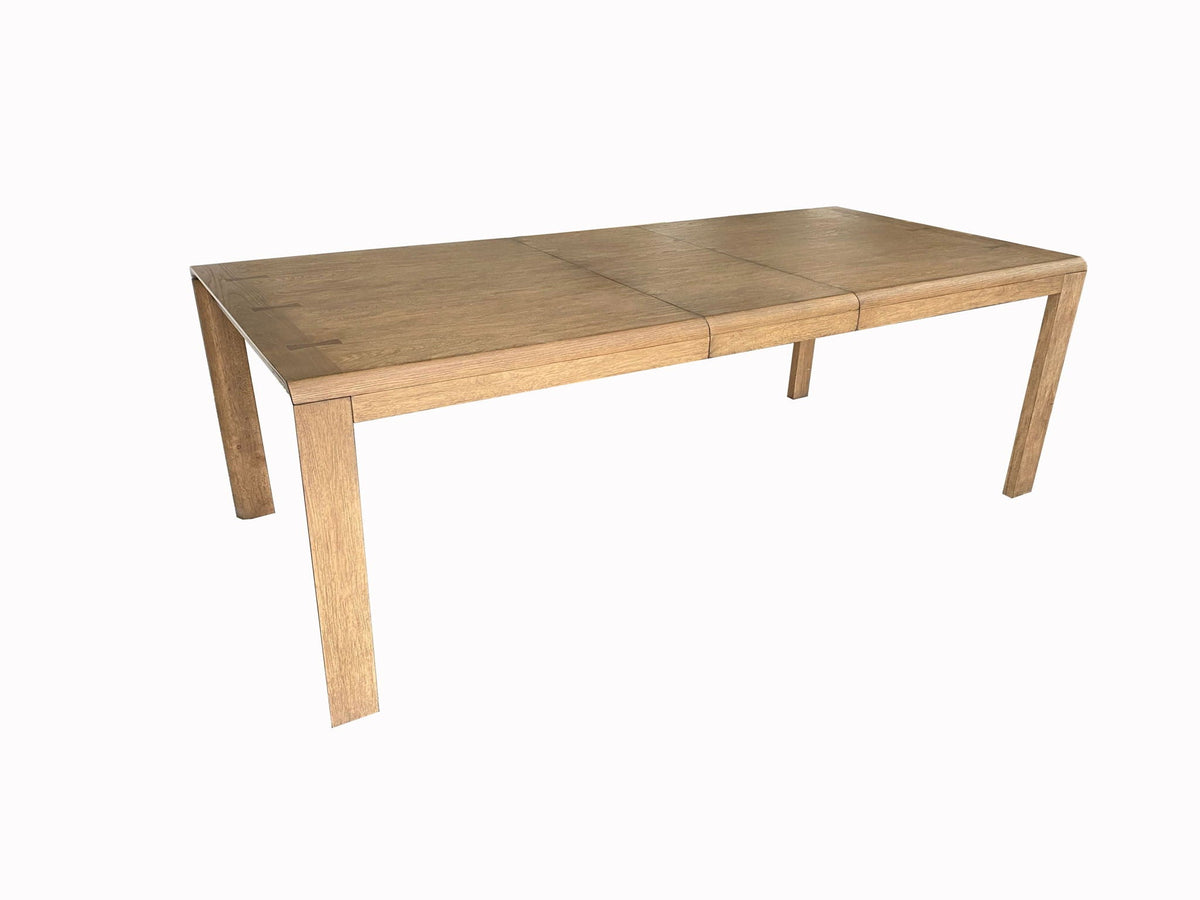 Dining Table with Leaf - Solid Wood Expandable - Light Brown