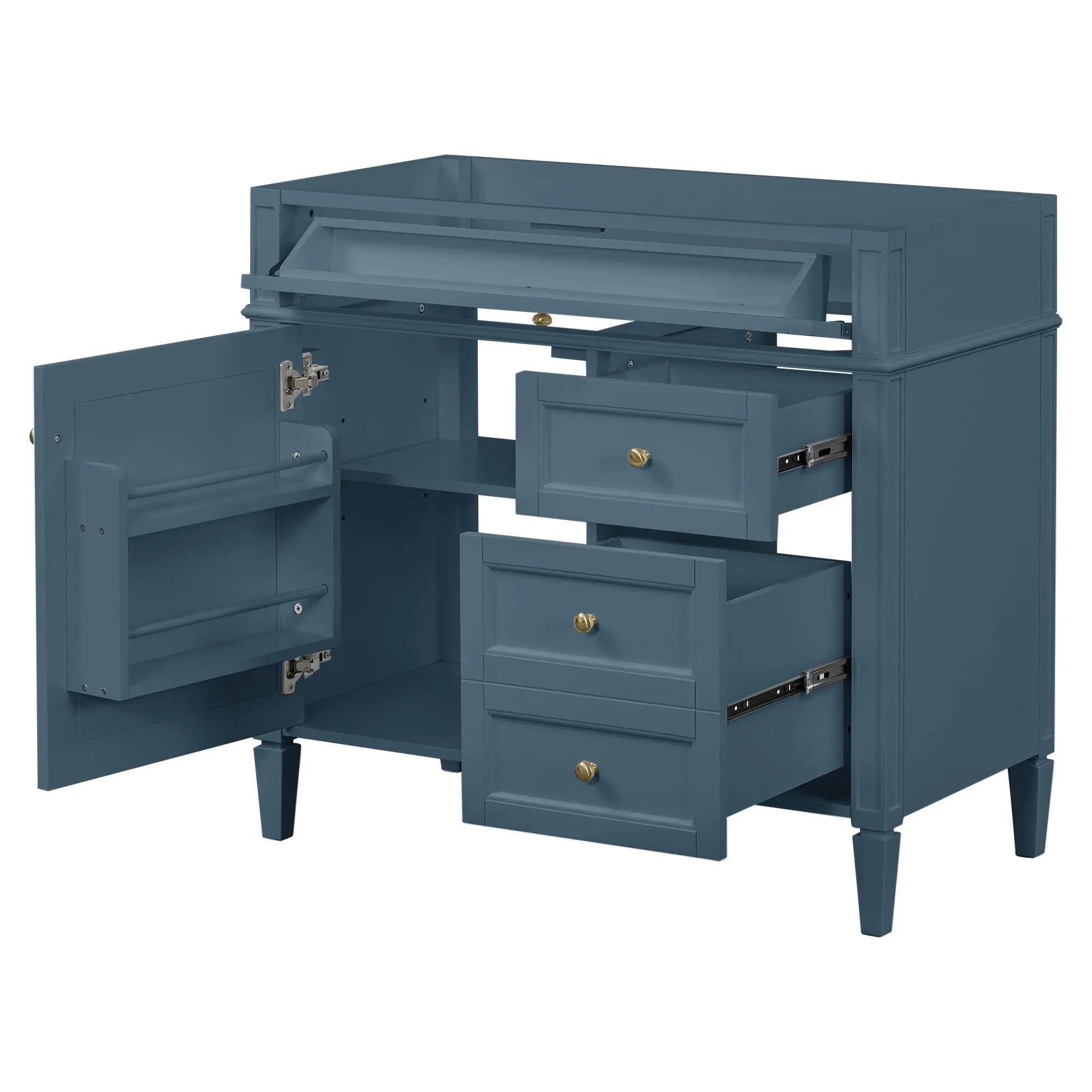 Bathroom Vanity With 2 Drawers And Tip-Out Drawer, Storage Cabinet by Unique Piece Furniture