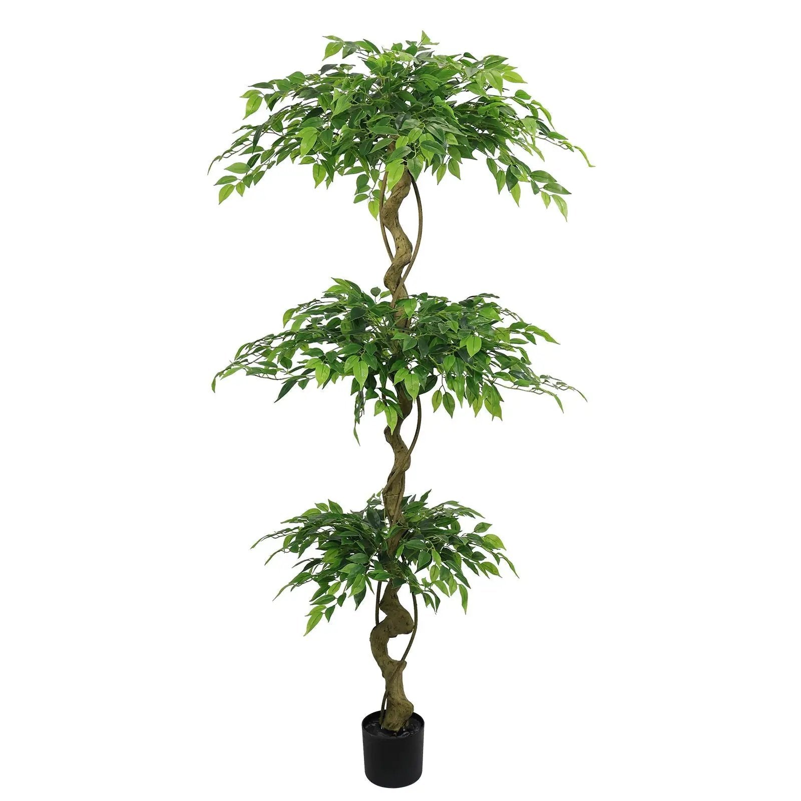 Artificial Ficus Tree With Pot For Home Decor Indoor Plant - Green by HouseOfZazla