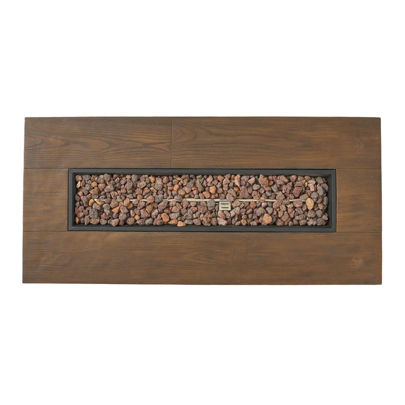 Transitional Rectangular Outdoor Propane Fire Pit With 50,000 BTU by HouseOfZazla