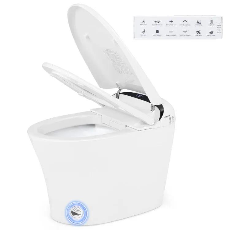 5-Piece Modern Bathroom Suite: Over The Toilet Cabinet + Smart Toilet Bidet + Oval Sink + Floor Cabinet + Clothes Dryer by DirectDeals