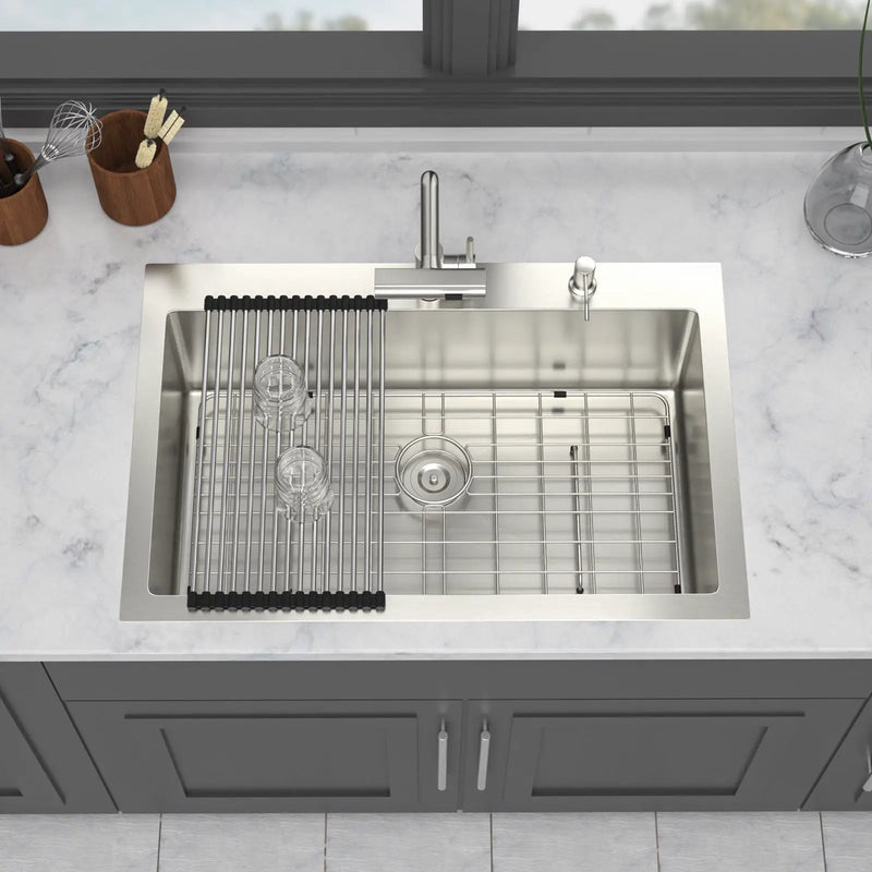 Drop In Kitchen Sink With Pull Down Faucet And Soap Dispenser by HouseOfZazla