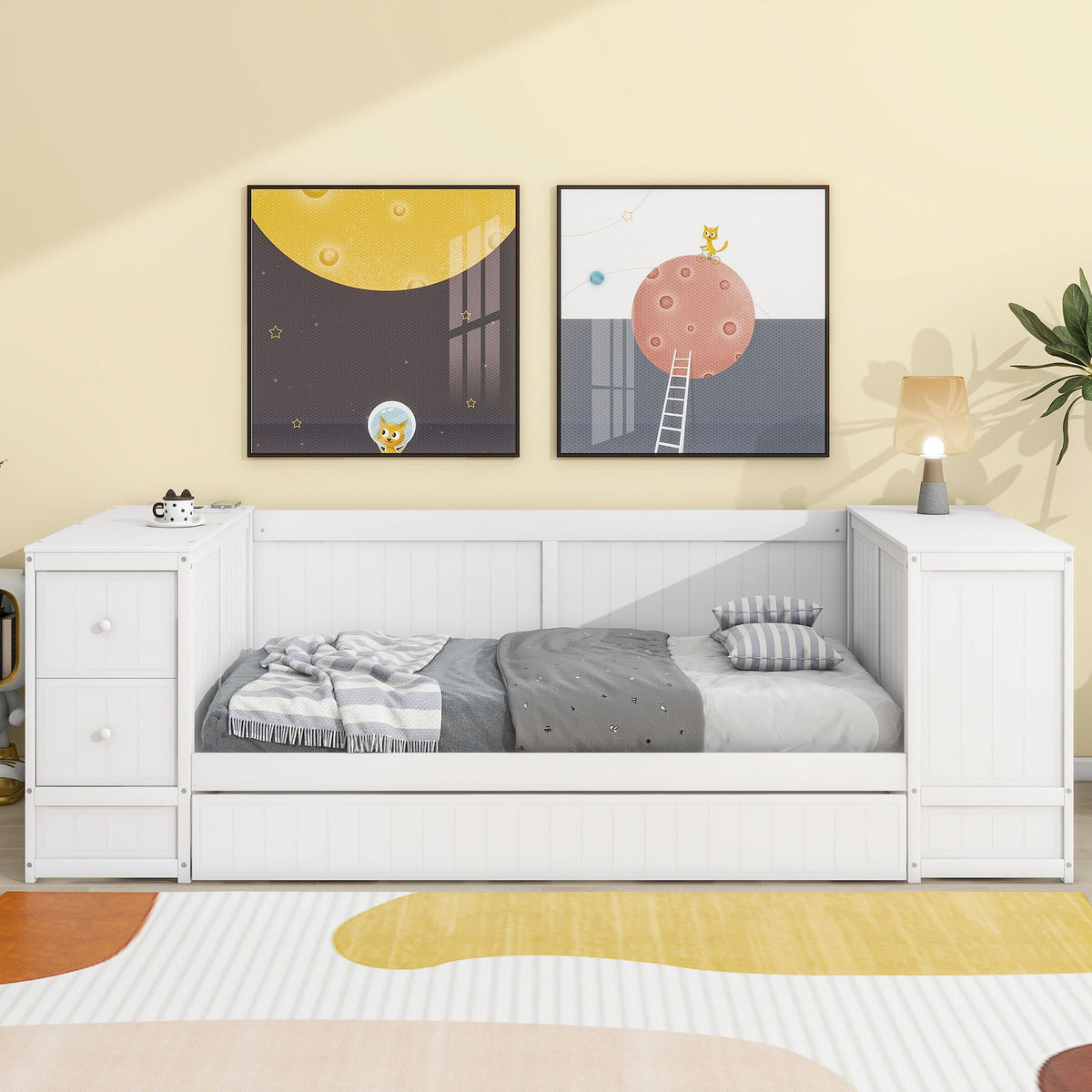 Daybed With Storage Arms and Charging Station - Twin Trundle Bed, photo 17 of 39