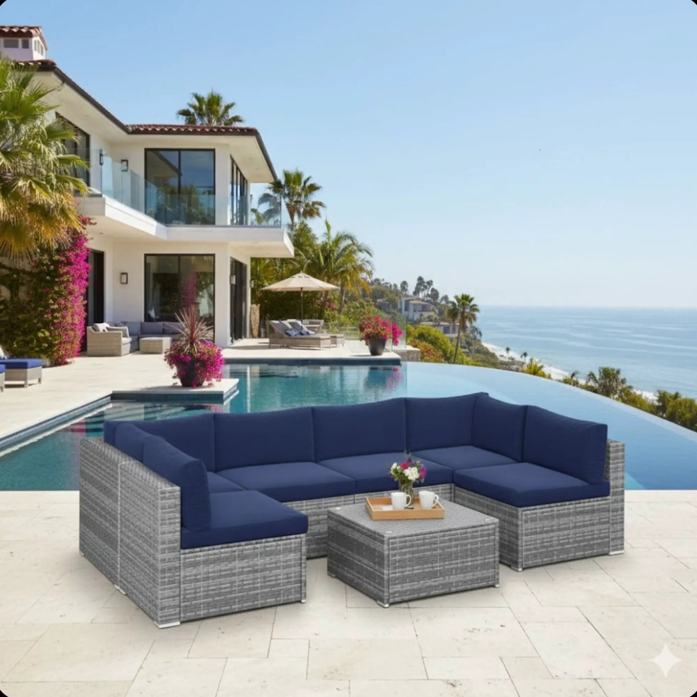 Modern Patio Set With Coffee Table by HouseOfZazla