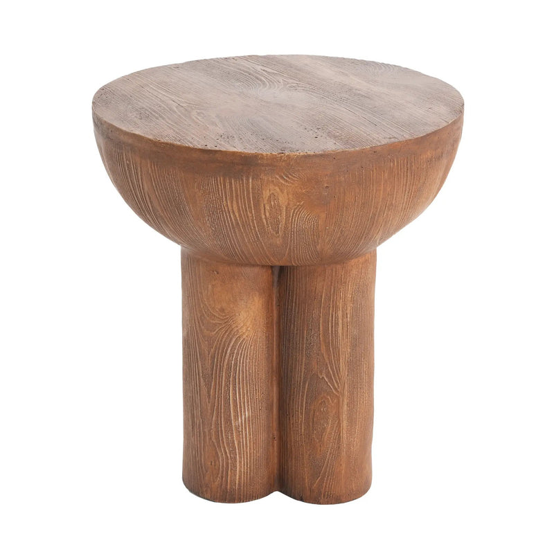 Iris Outdoor Patio Three-Legged Wood-Grain Side Table by HouseOfZazla