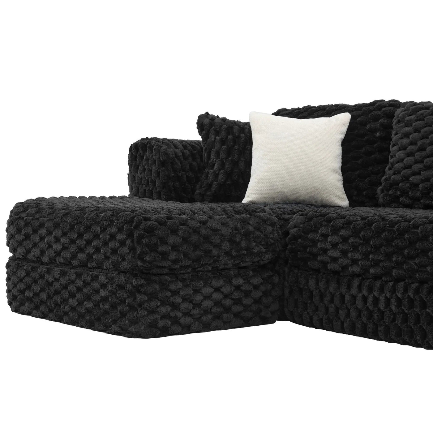Modular Sectional Sofa, Boneless Couch With 2 Movable Ottomans by HouseOfZazla