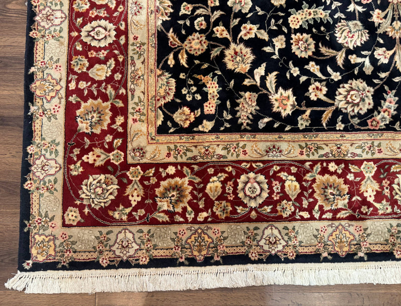 Sino Persian Rug 8x10, Black and Red, Floral Allover by Jewel Rugs