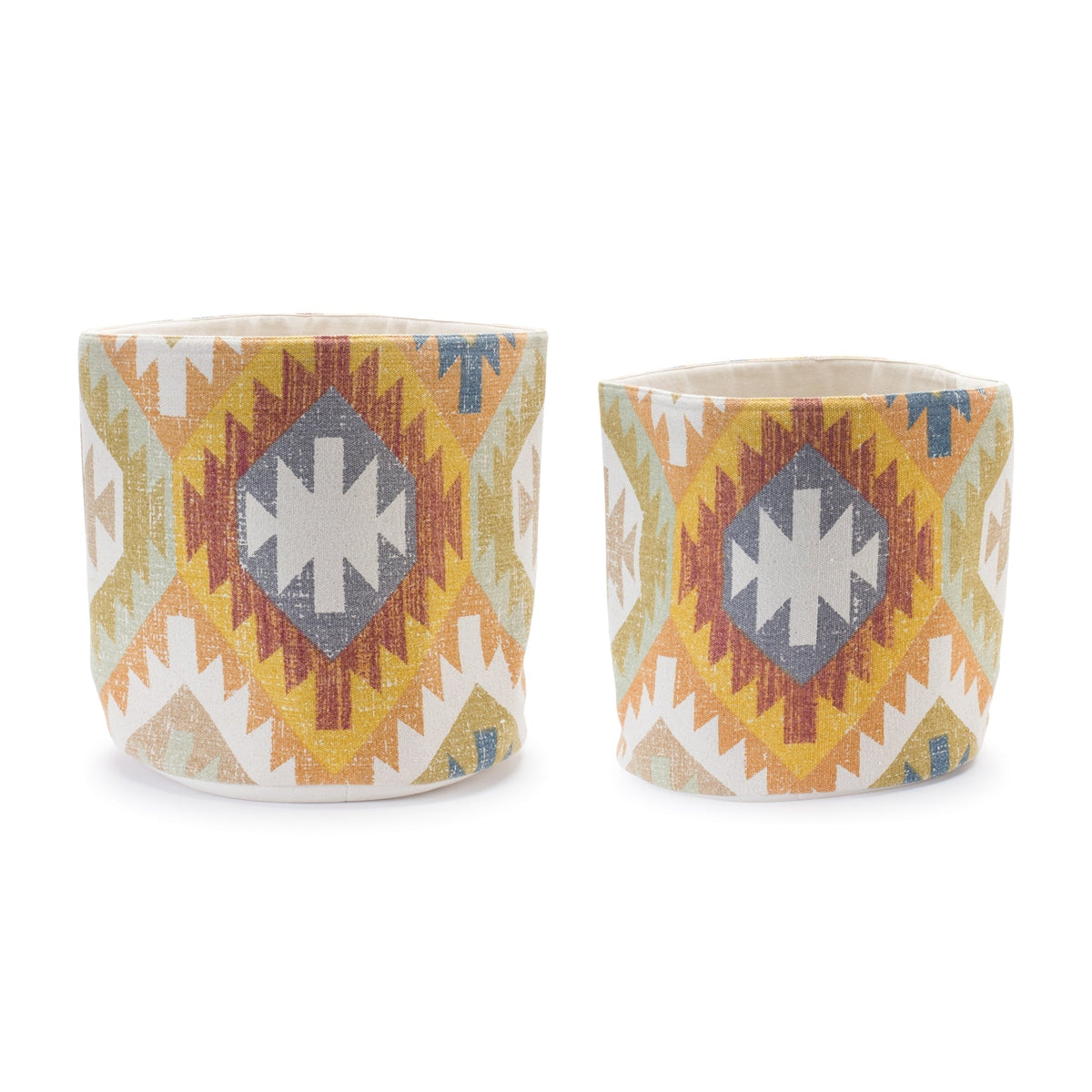 Southwestern woven cotton basket (set of 2)