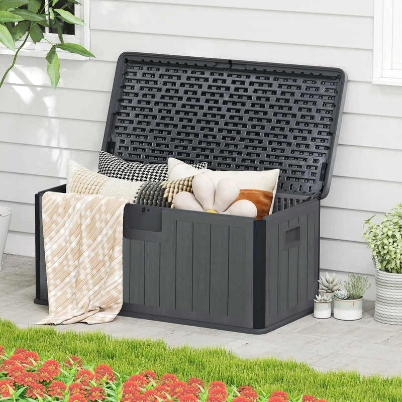 100 Gallon Large Deck Box with Lockable Lid for Patio by DirectDeals