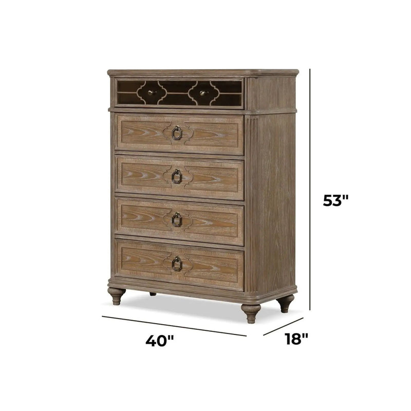 1 Piece Chest, Back Dovetail Drawers, Bedroom Furniture - Oak / Rustic by HouseOfZazla