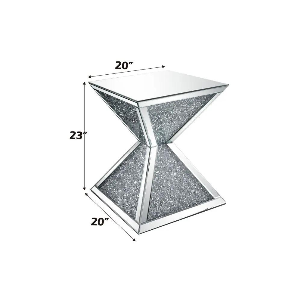 Noralie - End Table With Faux Diamonds - Mirrored by Unique Piece Furniture