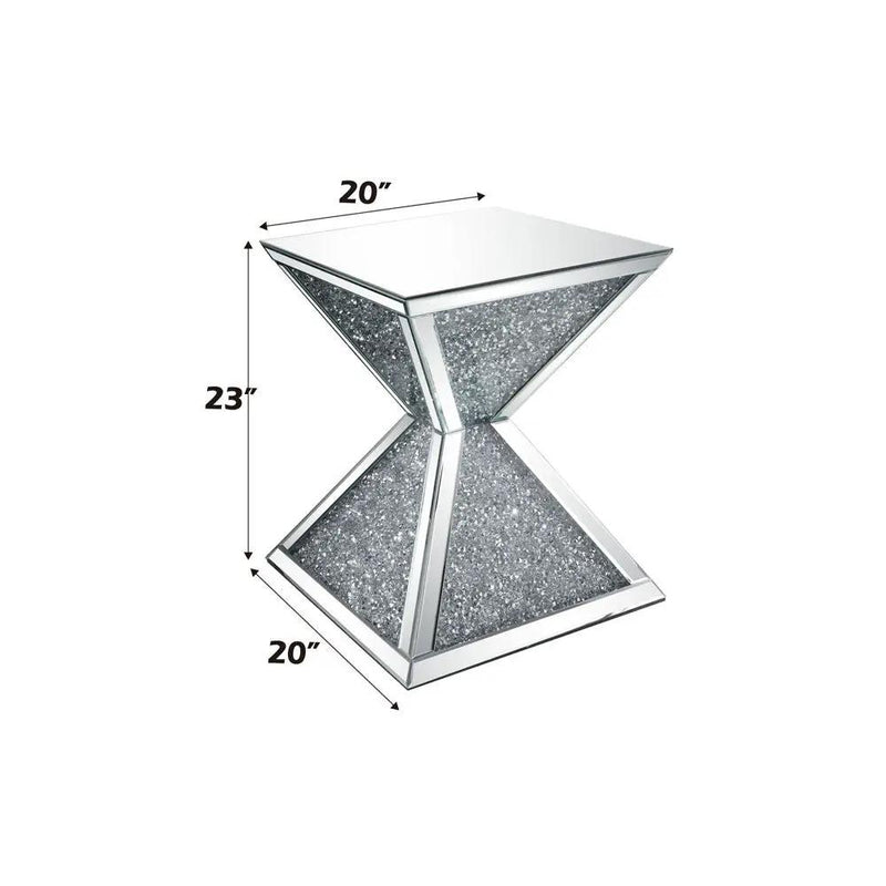 Noralie - End Table With Faux Diamonds - Mirrored by Unique Piece Furniture
