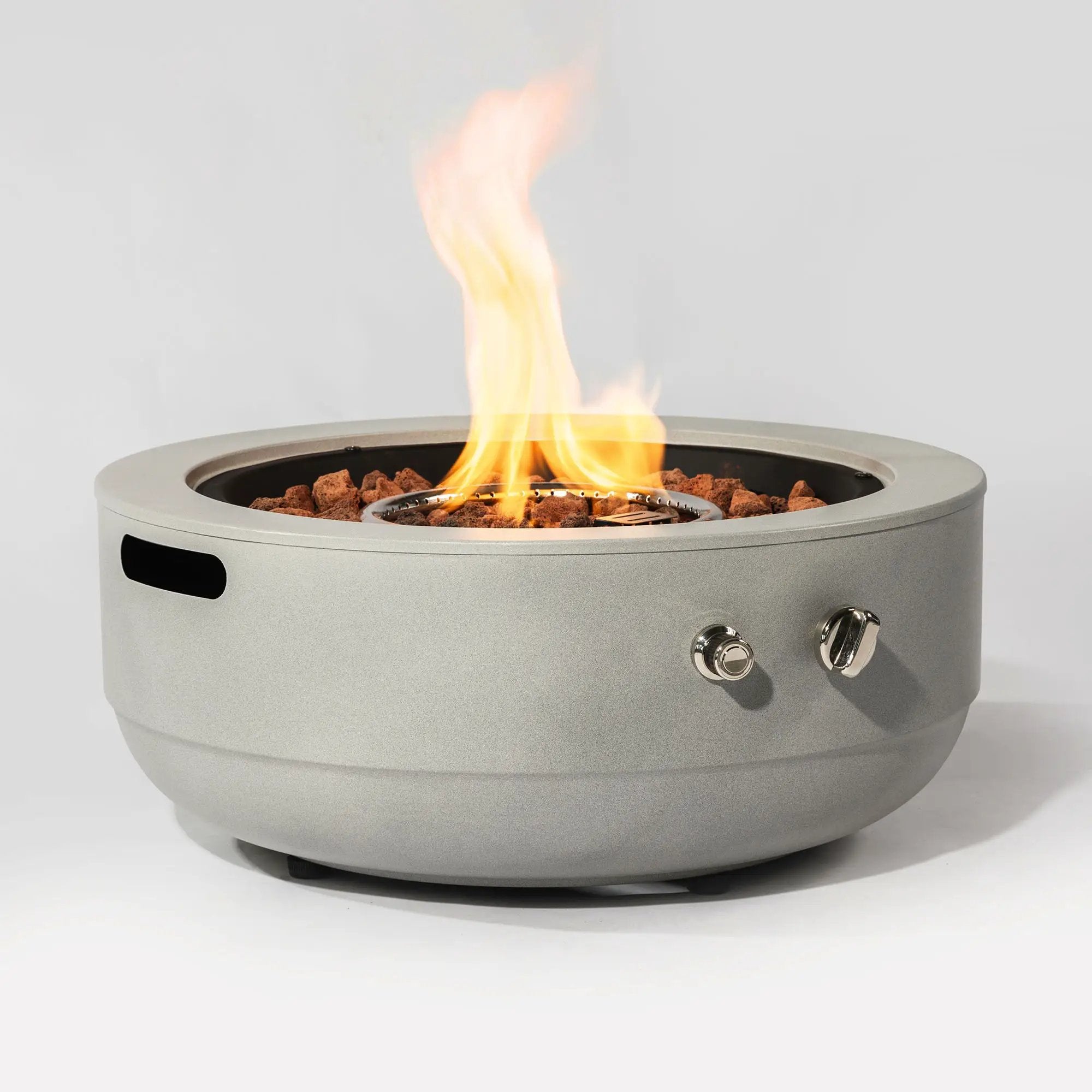 Propane Gas Fire Pit Bowl, 40000 Btu, Round For Outside - Gray by HouseOfZazla