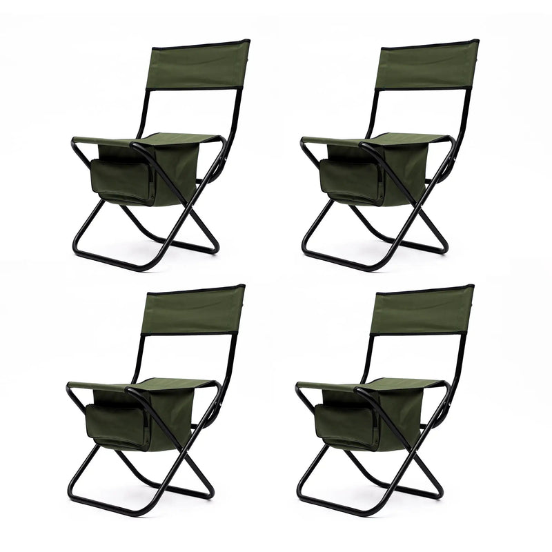 Folding Outdoor Chairs With Storage Bag, Portable Chair For Indoor, Outdoor Camping, Picnics And Fishing by HouseOfZazla