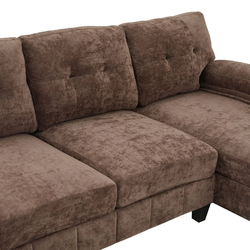 U-Shaped Sectional Sofa 103.5" Fabric Couch With Dual Chaise Lounges, Storage Pockets, Armrest Pillows by HouseOfZazla