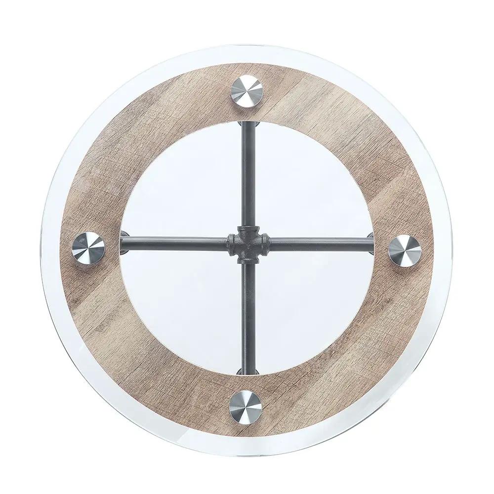 Brantley - End Table - Clear Glass & Sandy Gray by Unique Piece Furniture