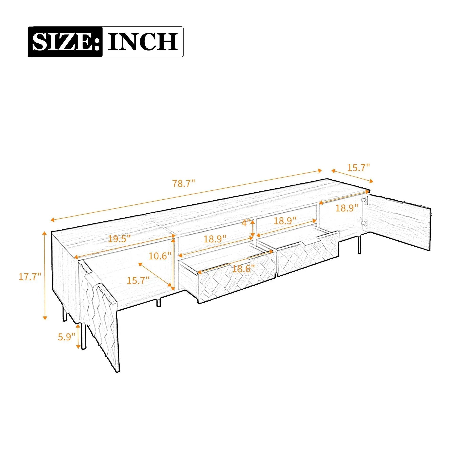 TV Stand For TVs Up To 85" With Closed Storage - Walnut by HouseOfZazla