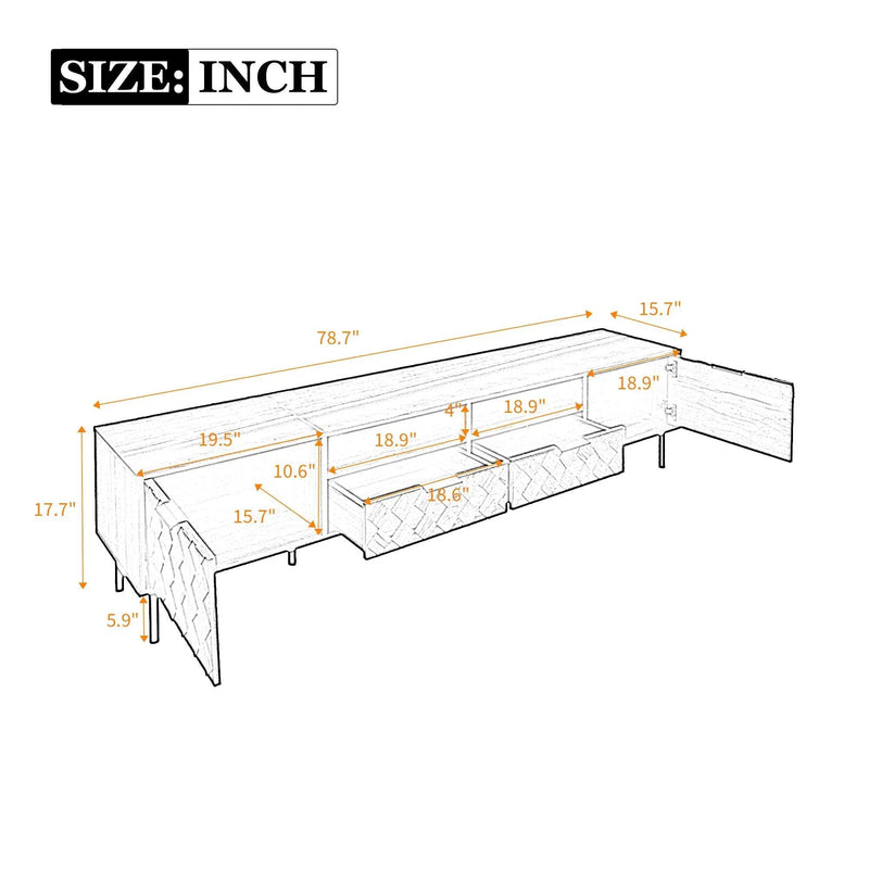 TV Stand For TVs Up To 85" With Closed Storage - Walnut by HouseOfZazla