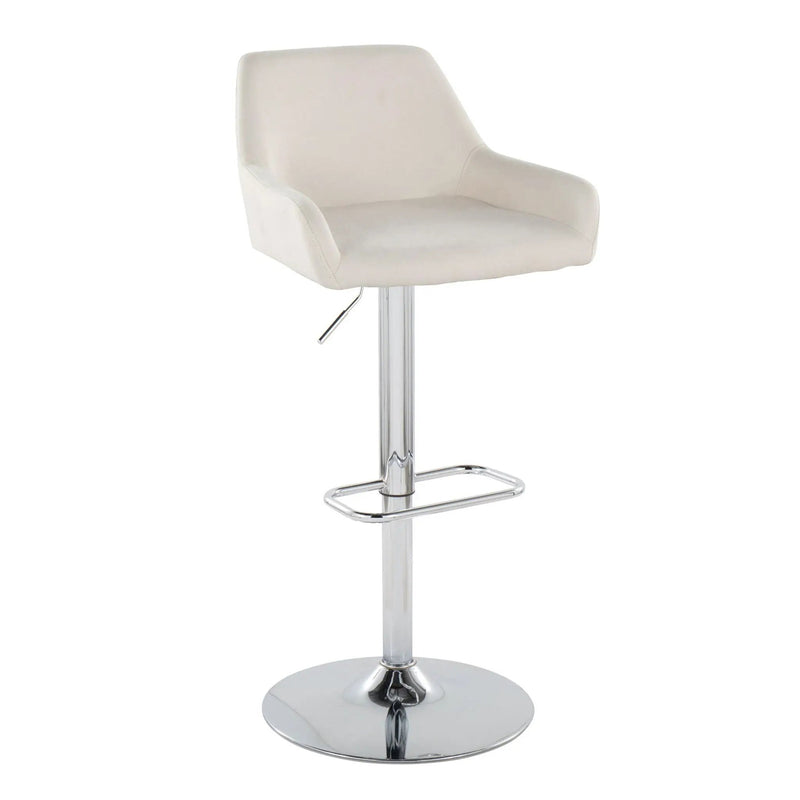 Daniella - Contemporary Adjustable Barstool With Swivel With Rounded Rectangle Footrest (Set of 2) by Unique Piece Furniture
