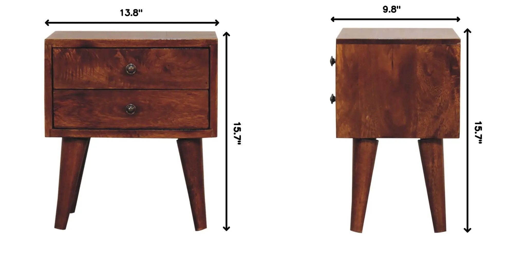 Mini Modern Bedside Table - Chestnut by HouseOfZazla