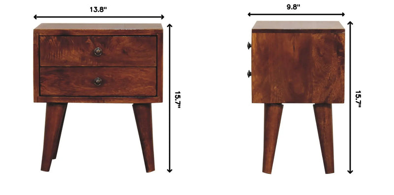 Mini Modern Bedside Table - Chestnut by HouseOfZazla