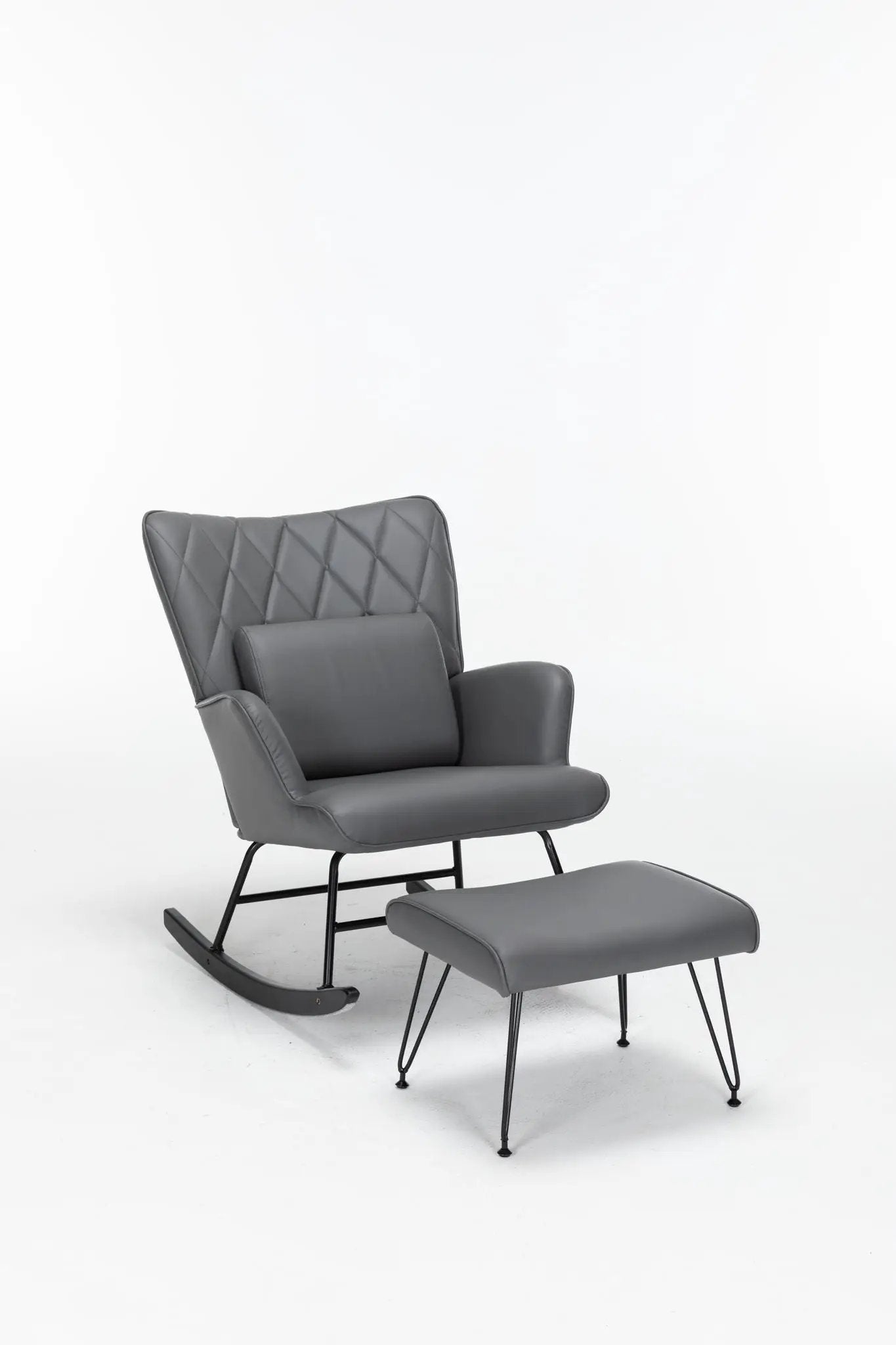 Rocking Accent Chair With Lumbar Pillow And Ottoman by HouseOfZazla