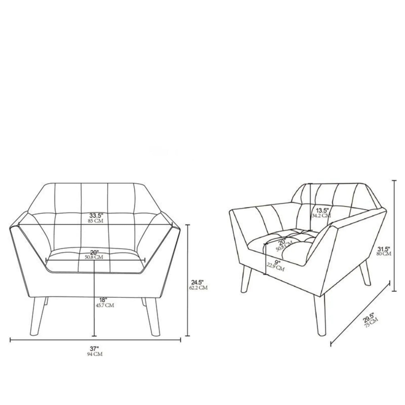 Modern Lounge Chair With Button Tufting by HouseOfZazla