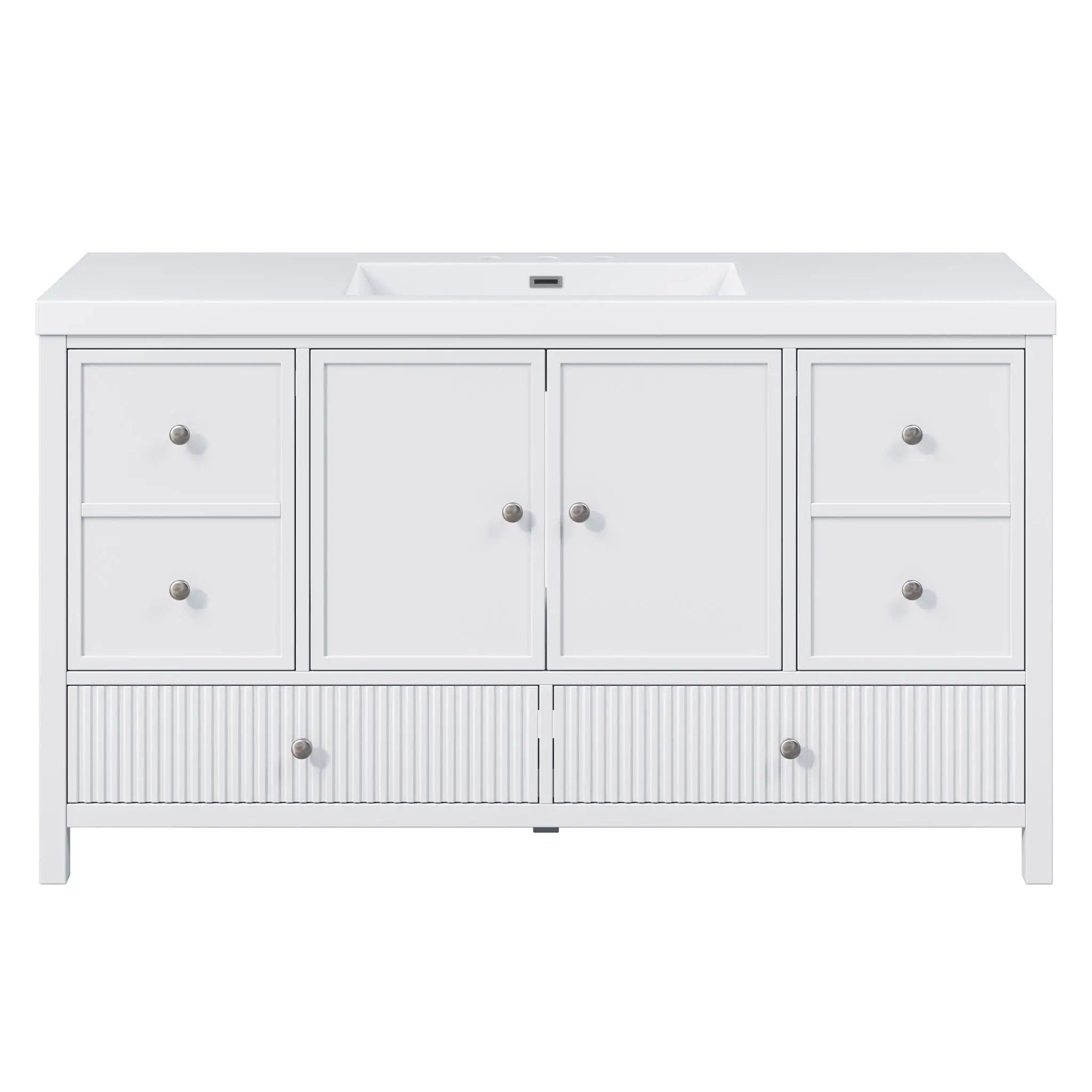 Bathroom Vanity With Separate Sink, Soft Close Doors And 4 Drawers by HouseOfZazla
