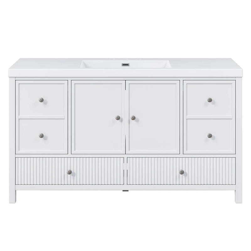 Bathroom Vanity With Separate Sink, Soft Close Doors And 4 Drawers by HouseOfZazla